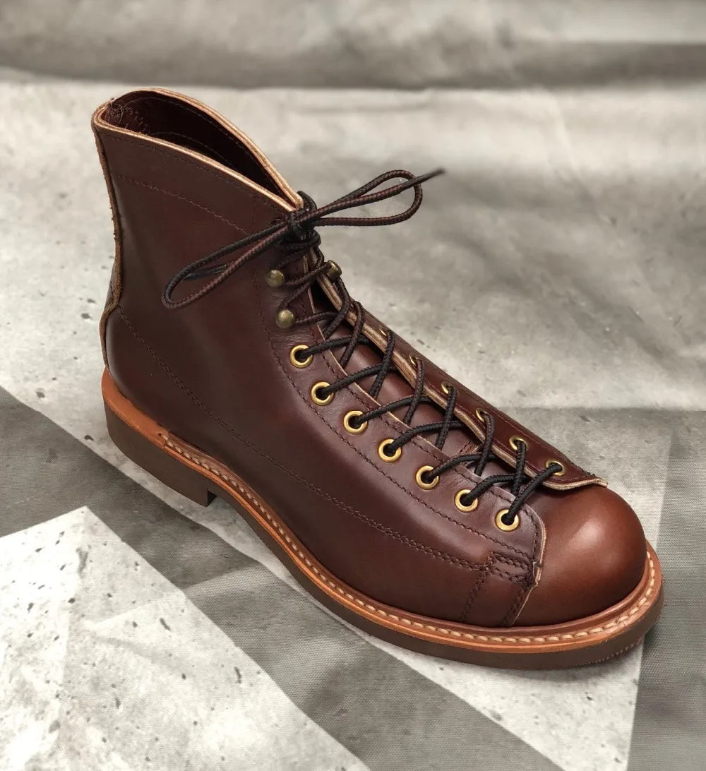 YQ2996 Rock Can Roll Size 35-49 Super Quality Genuine Italian Cow Leather Handmade Durable Goodyear Welted American Work Boots