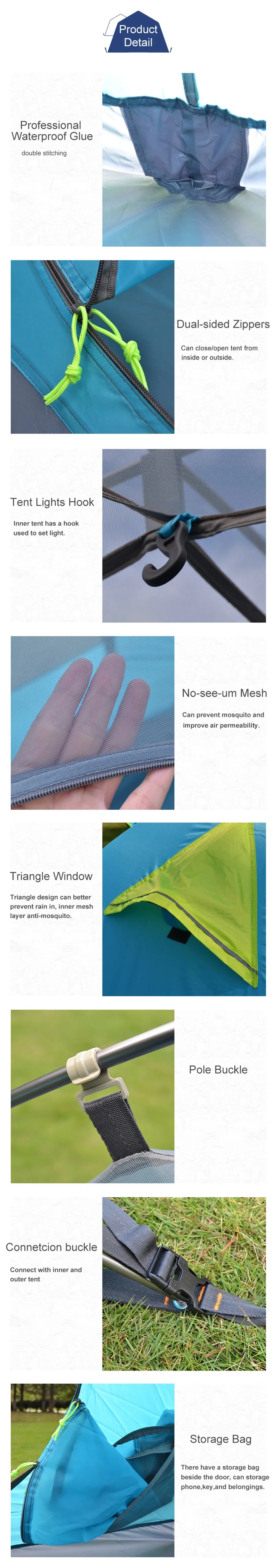 Desert&Fox Backpacking Camping Tent, Lightweight 1-3 Person Tent Double Layer Waterproof Portable Aluminum Poles Travel Tents