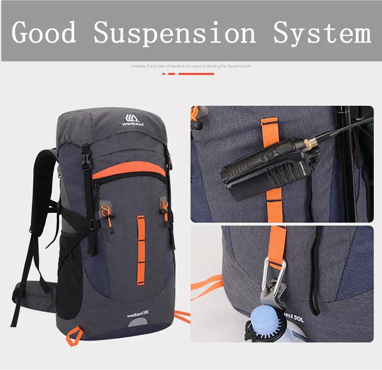 50L Travel Bag Camping Backpack Hiking Army Climbing Bags Trekking Mountaineering Mochila Large Capacity Sport Bag