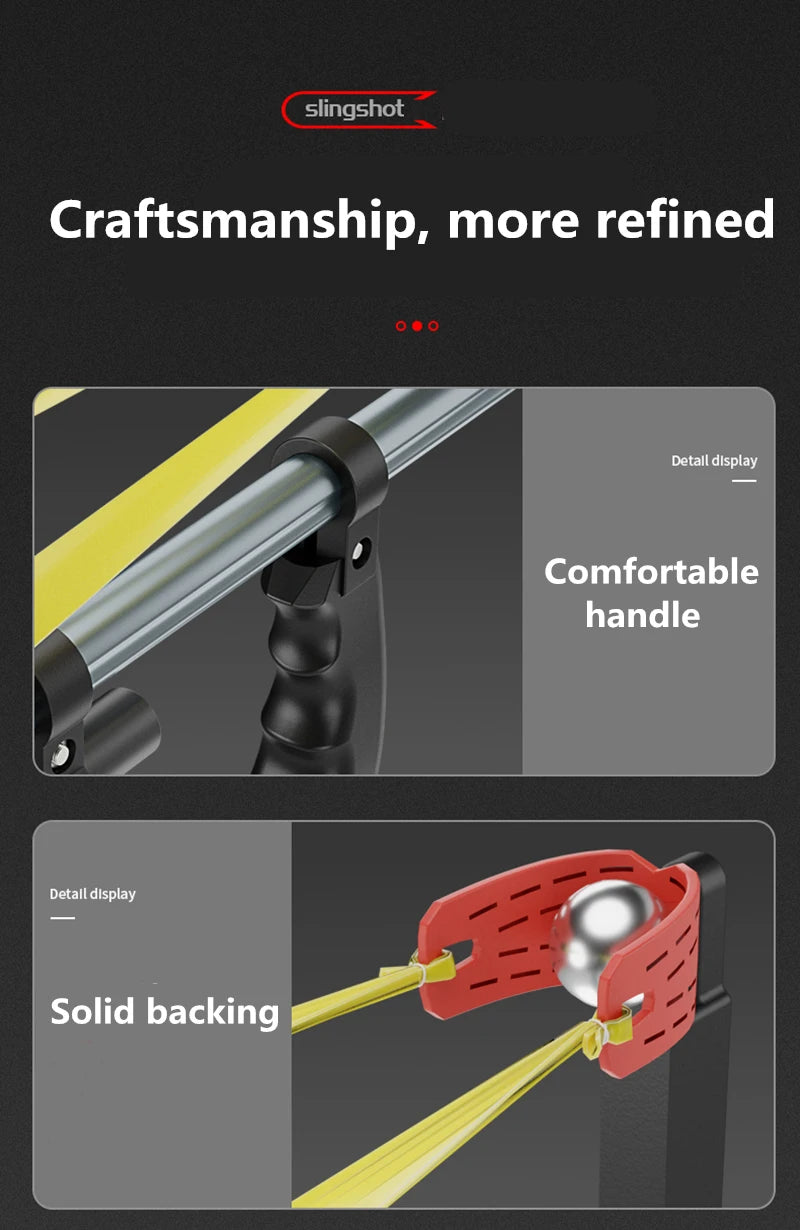 High Precision Telescopic Slingshot High Power Rubber Band Slingshots with Red Laser Stainless Steel Outdoor Hunting Catapult