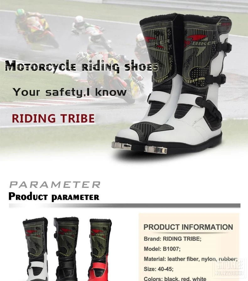 PRO-BIKER Men Motorcycle Boots Waterproof PU Botas Moto Boots Motocross Motorcycle Shoes Protection Motorcycle Long Thigh Boots