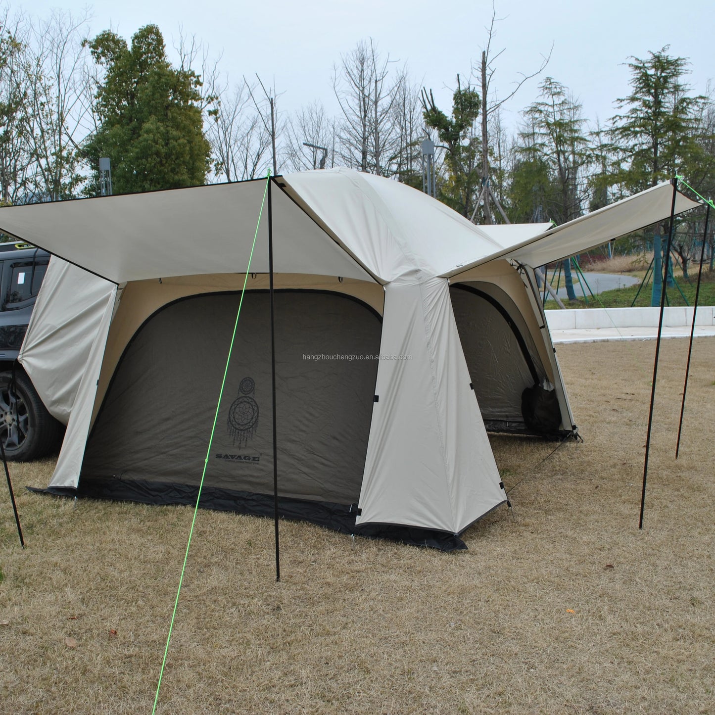 Waterproof Tiple Layers SUV Tent,Outdoor Car Tent - Car Tailgate Tent,4 Person Sleeping Camper Tent, Car Rear Tent with Canopy