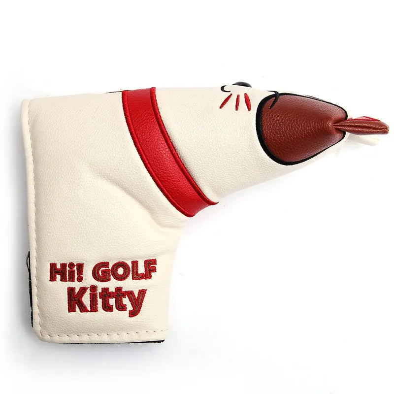 PU Leather Crane Japan Embroidery Magnetic Closure Golf Blade Putter Cover Golf Mid Mallet Putter Headcover