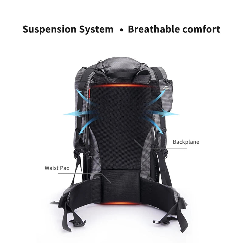 Naturehike Camping Backpack 40/60L + 5L Ultralight Hiking Outdoor Mountaineering Waterproof Travel Climbing Bag With Rain Cover