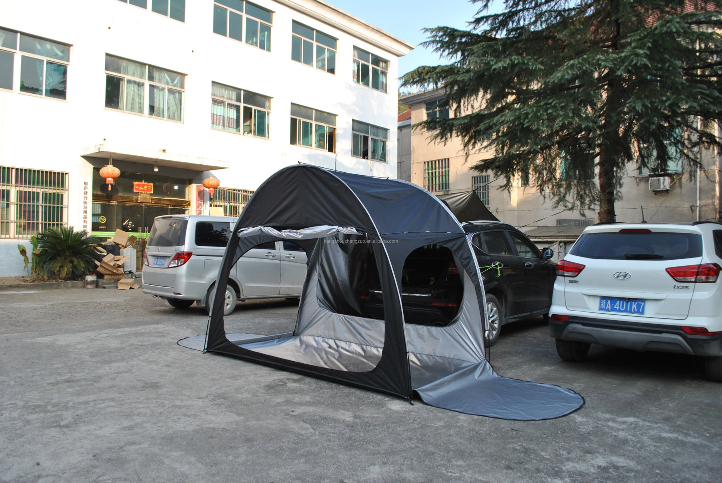 SUV Car Tent for Camping, SUV Tailgate Shade Awning Tent, Outdoor car Tent with Three Door Design, Vehicle Camping Tents