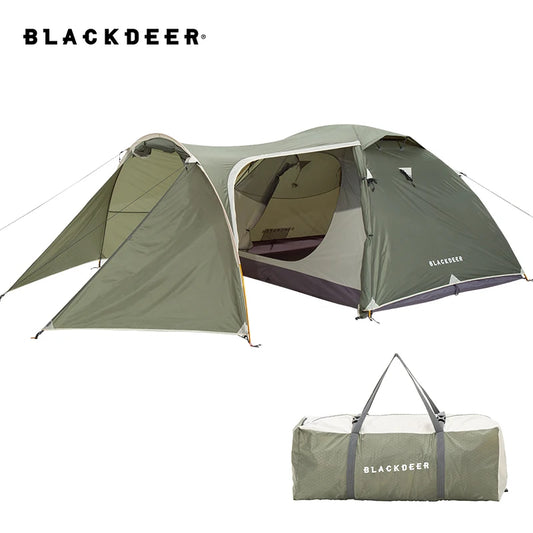 Blackdeer Ultralight Hiking Tent Large Expedition Tent for 3-4 persons PU3000 MM 210D Shelter Camping Bedroom&one a Living Room