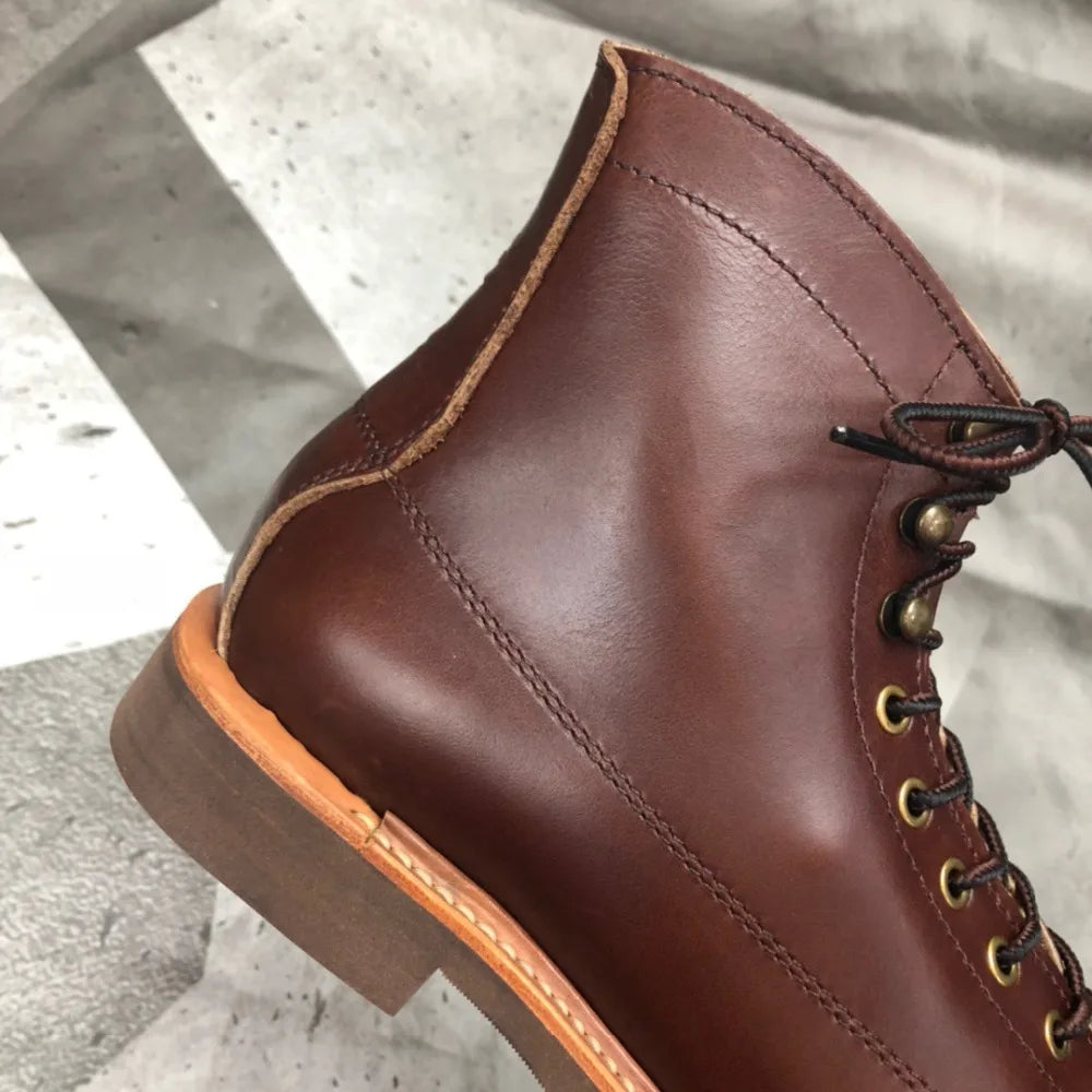 YQ2996 Rock Can Roll Size 35-49 Super Quality Genuine Italian Cow Leather Handmade Durable Goodyear Welted American Work Boots