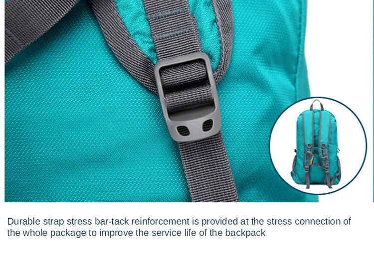 QUESHARK 40L Ultralight Waterproof Soft Foldable Camping Shoulder Backpack Climbing Travel Mountaineering Hiking Cycling Bag