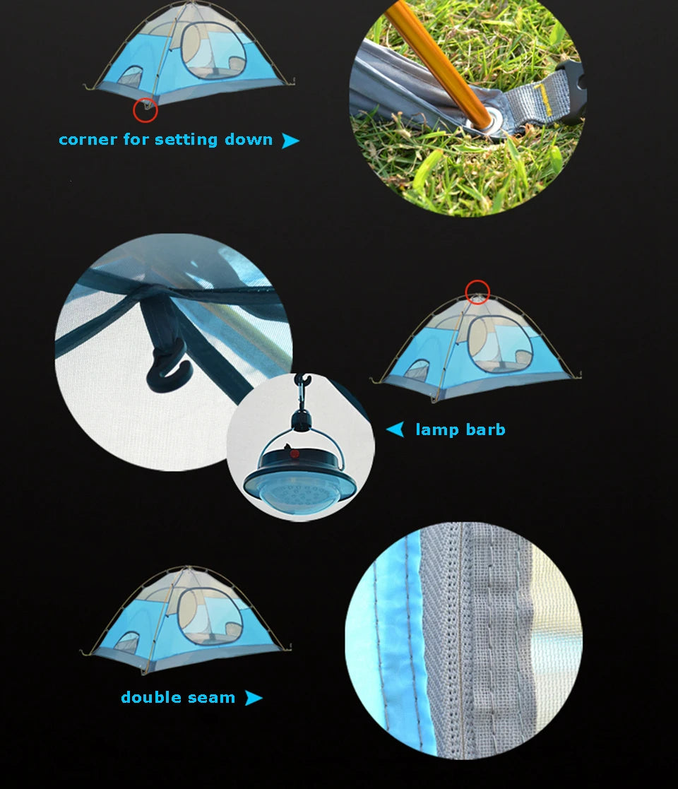 Desert&Fox 3 Season Lightweight Tent Outdoor Camping Hiking Tents with Carry Bag 2-3 Person Double Layer Backpack Compact Tent