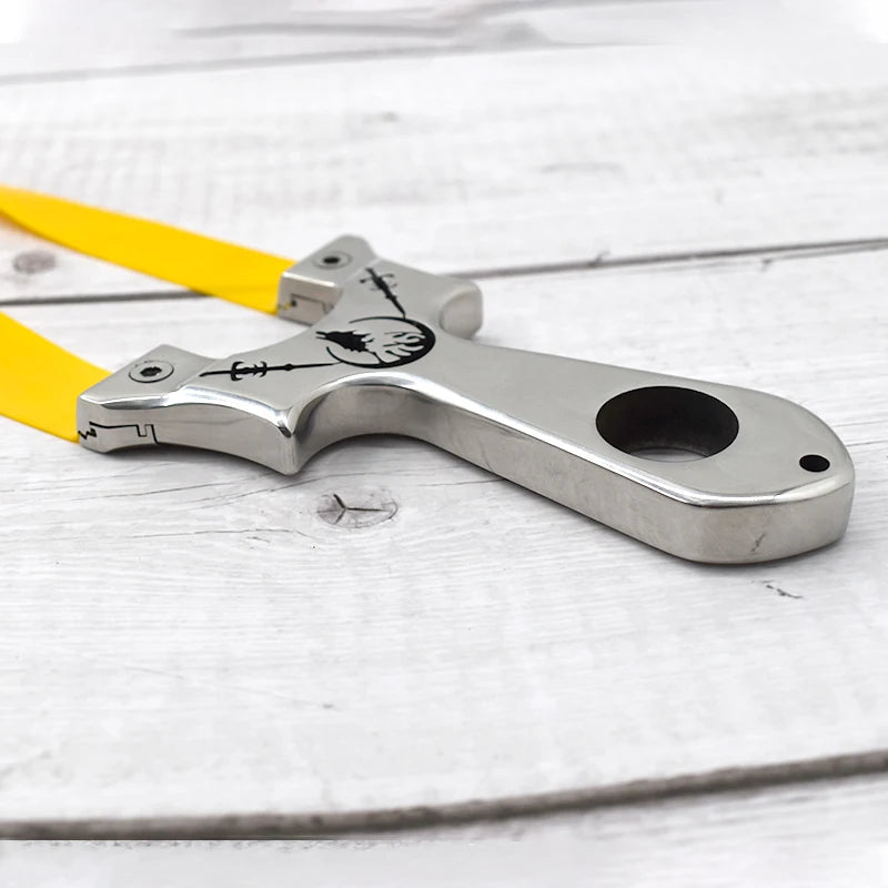 Professional Hunting Slingshot High Quality Stainless Steel Catapult with Flat Rubber Band for Outdoor Shooting Sport Accessorie