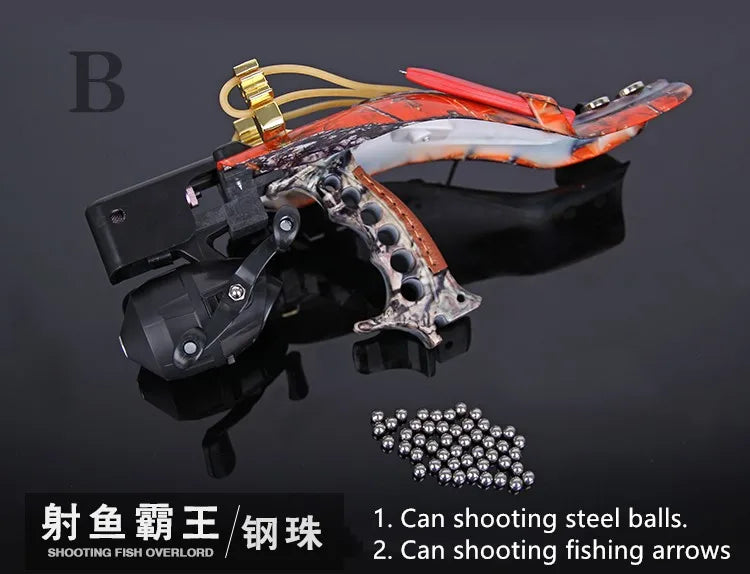 Hunting Slingshot Multi Function Hunting Crossbows Laser Rifle Toy With Darts Arrows Fishing Shooting Tool Professional Catapult