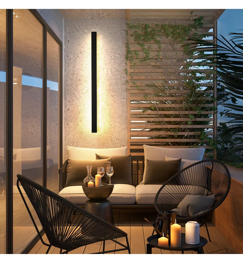 Waterproof LED long wall light ip65 outdoor lighting garden country house balcony light interior wall bedroom living room light