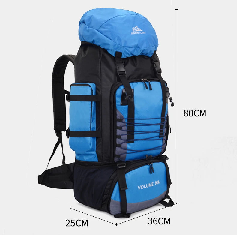 90L Travel Bag Camping Backpack Hiking Army Climbing Bag Trekking Mountaineering Mochila Large Capacity Sport Rucksack
