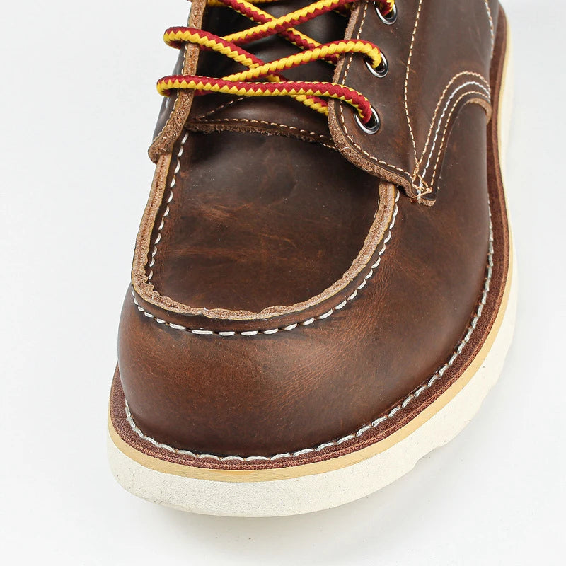 ZFTL Men's Ankle Boots American retro tooling boots Casual Crazy Horse Leather Men's Boots Vintage Man Lace up Boots 2025