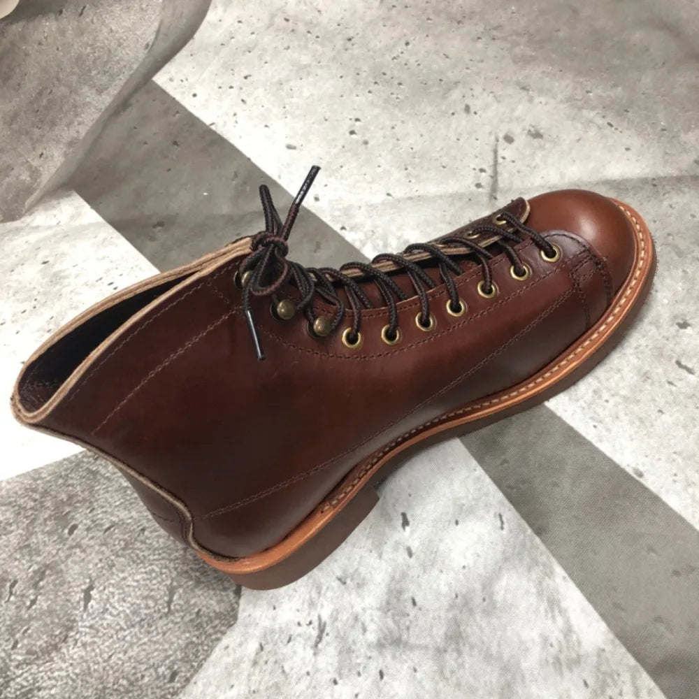 YQ2996 Rock Can Roll Size 35-49 Super Quality Genuine Italian Cow Leather Handmade Durable Goodyear Welted American Work Boots