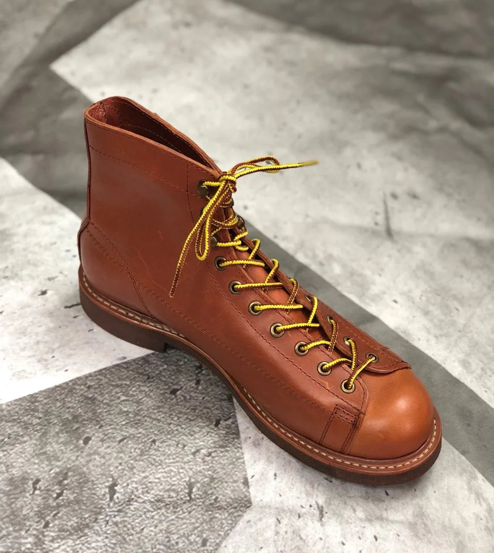 YQ2996 Rock Can Roll Size 35-49 Super Quality Genuine Italian Cow Leather Handmade Durable Goodyear Welted American Work Boots
