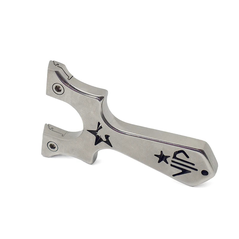 304 Stainless Steel Horse Head Slingshot Set with Rubber Band Line Cutting Integrated Straight Slingshot for Outdoor Shooting