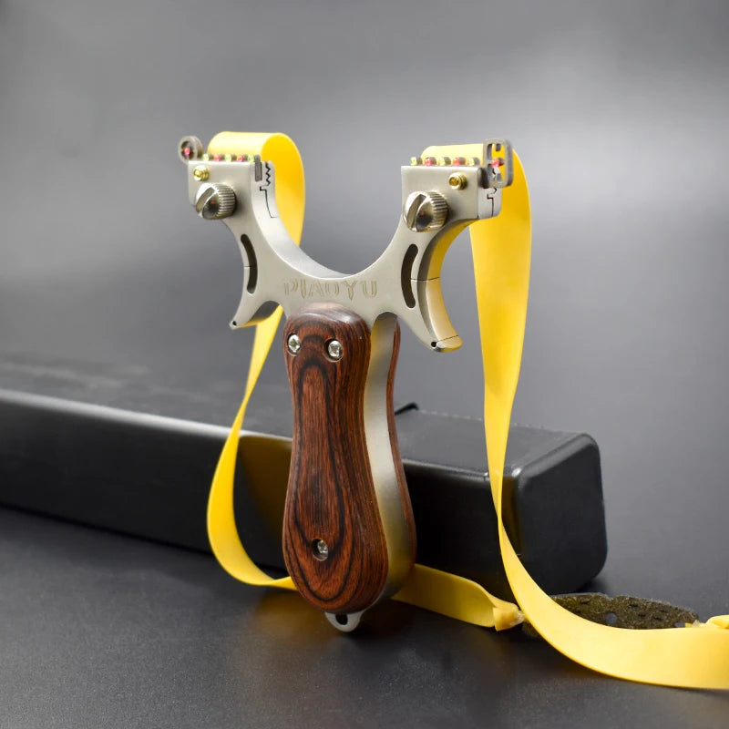 New Upgraded Stainless Steel Slingshot Widened Catapult Head /Extended Handle Professional Outdoor Hunting Shooting Tool Set