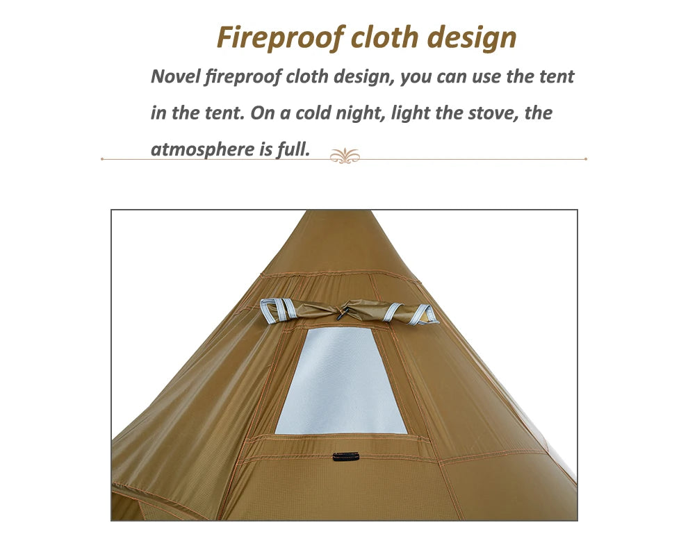 ASTA GEAR Track 5 Pyramid tent bushcraf lightweight 4-5 people outdoor hiking camping with snow skirt rainproof windproof tent