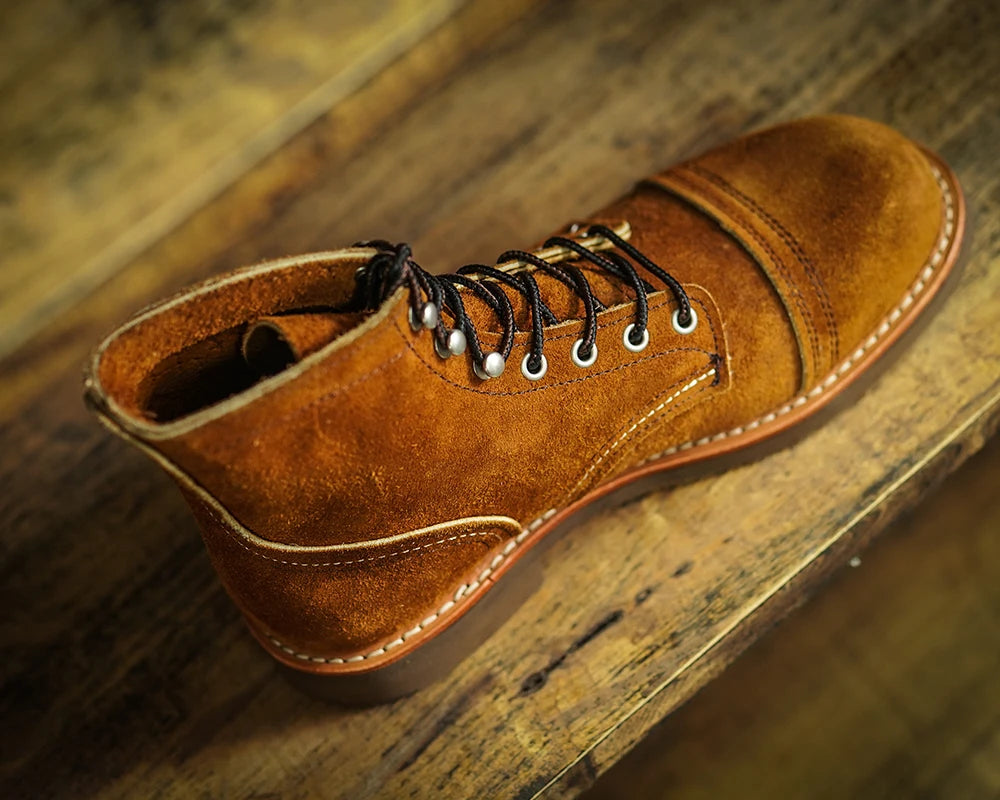 Durable Goodyear-Welted Stitchdown Rugged Style Work Boots Heritage Genuine Leather Moctoeboots Red For Men 1907 Shoes