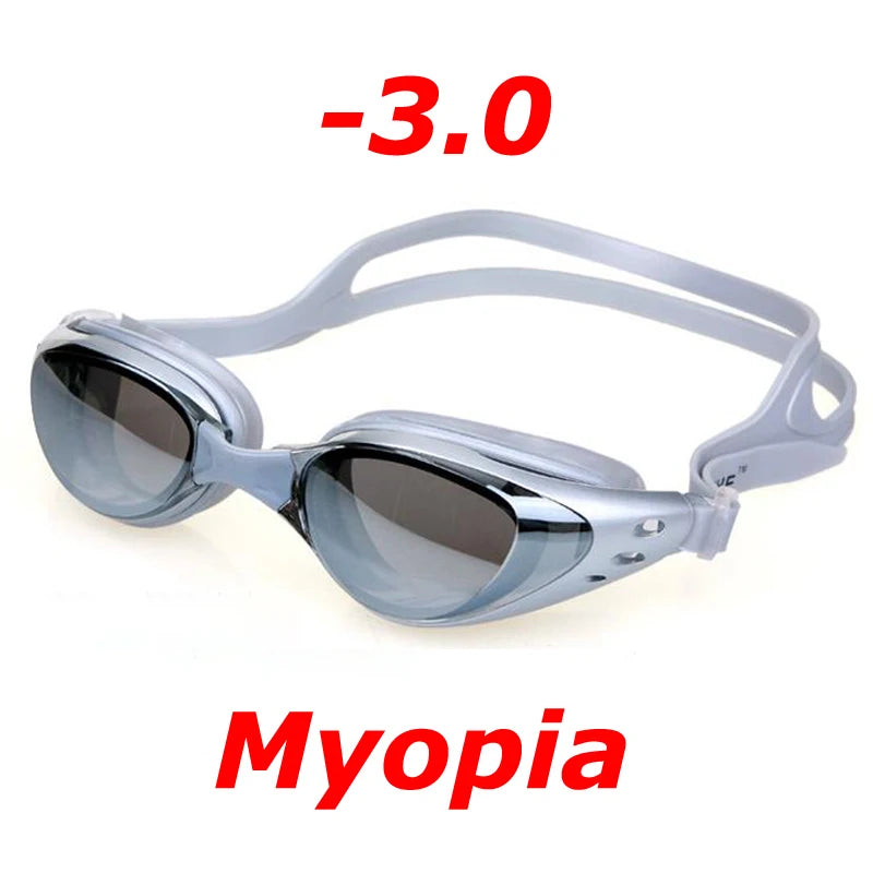 Plating Myopia Swim Goggles Professional Waterproof Anti Fog UV Shield Eyewear Swimming Pool Water Sports Glasses for Men Women