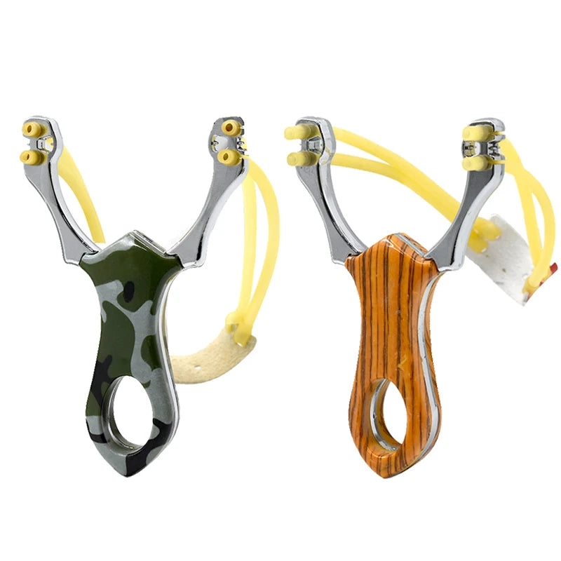Metal Slingshot High Precision Powerful Bow Catapult with Round Rubber Band for Outdoor Hunting Shooting Game Entertainment New
