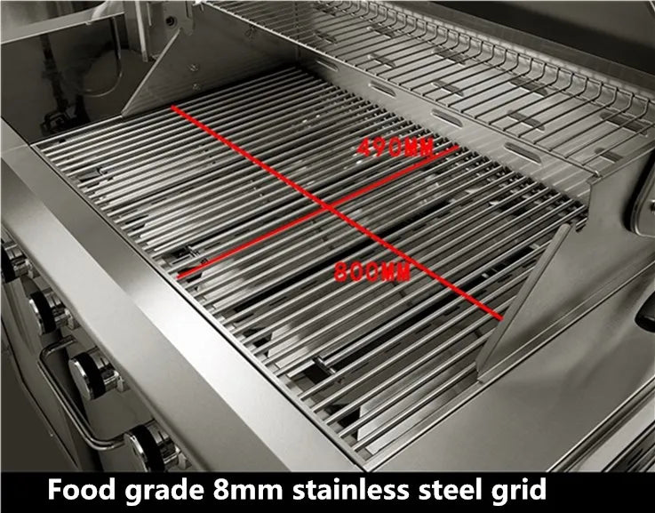 Luxury Outdoor Grill for Courtyard, Build-in Gas BBQ Grill,Stainless Steel 304