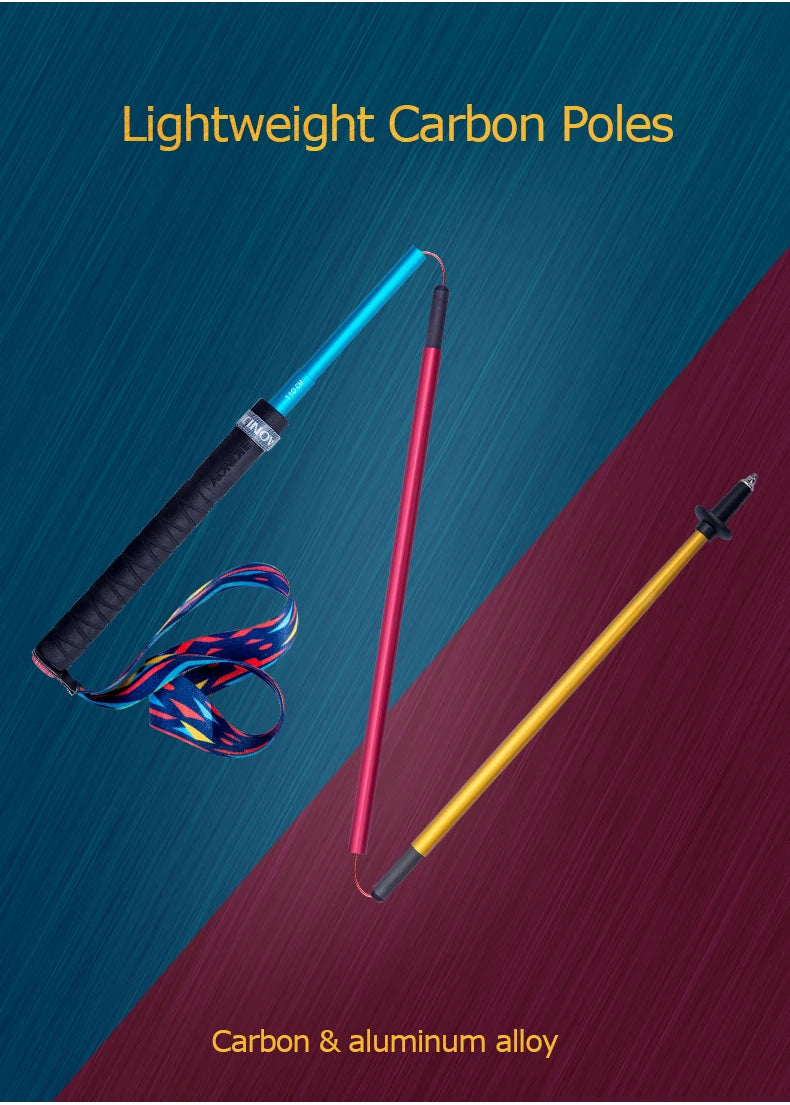 AONIJIE E4201 M-Pole Folding Ultralight Quick Lock Trekking Poles Hiking Pole Race Running Outdoor Walking Stick Carbon Fiber