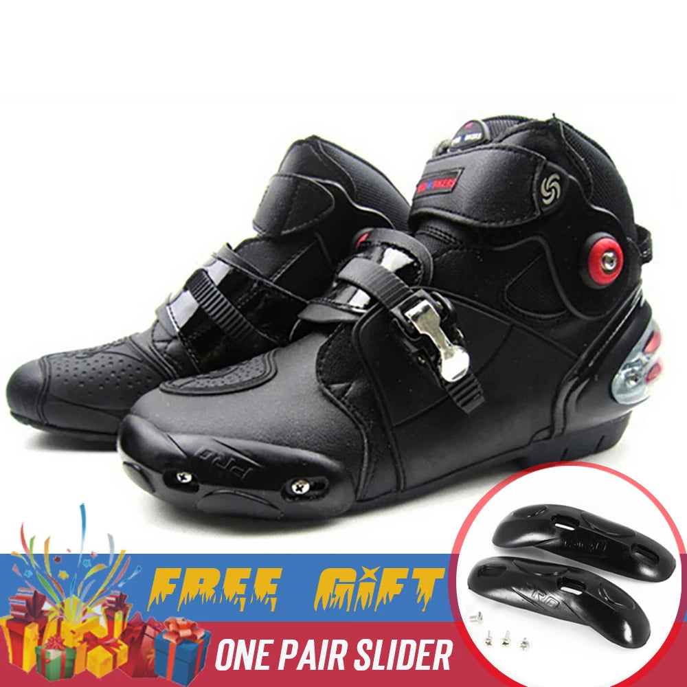 Original Motorcycle Ankle Boots Street Moto Riding Microfiber Leather Shoes Motorbike Short Botas Moto Sports Protective Boots