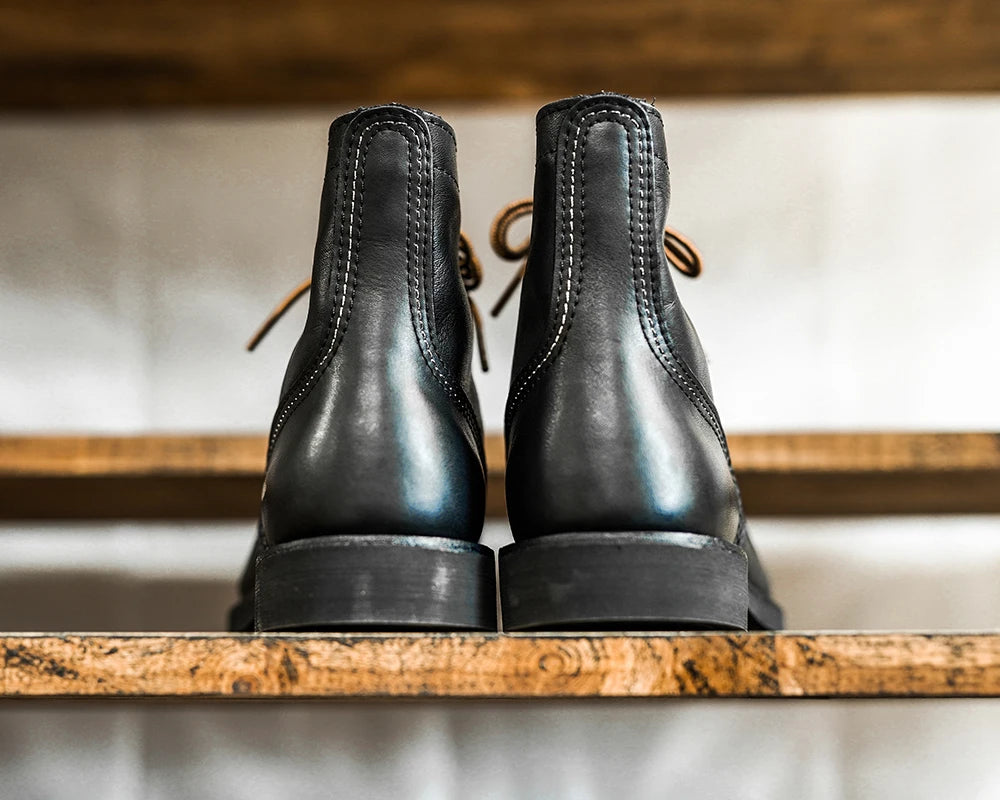 Durable Goodyear-Welted Stitchdown Rugged Style Work Boots Heritage Genuine Leather Moctoeboots Red For Men 1907 Shoes