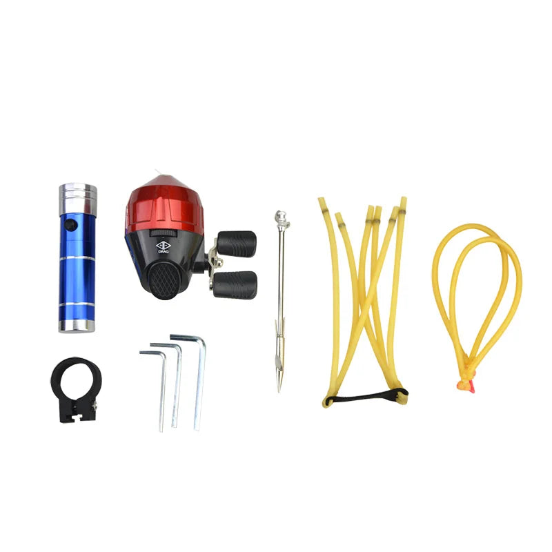 Slingshots Shooting Fishing Set Hunting Catapult Reel Darts Rubber Band Outdoor Archery Bow and Arrow Fisnhing Tool