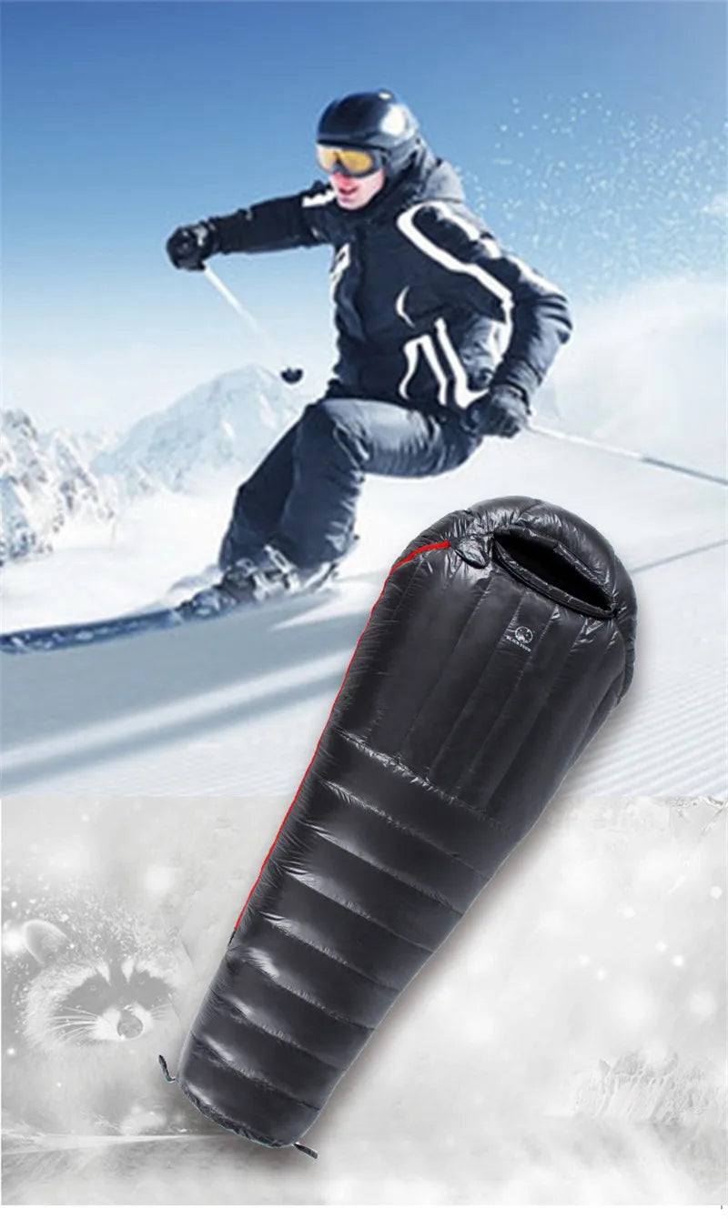 Black Snow Cold Weather Upgraded High-grade White Goose Down Camping Sleeping Bags with Water Repellent Treatment Warm Insulated