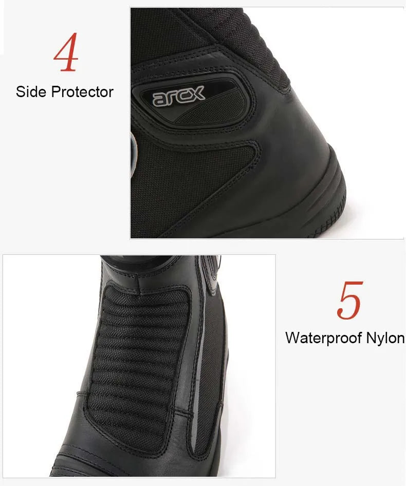 ARCX Motorcycle Boots Waterproof Motorcyclist Quilted Boots Men Winter Motorboats Motorcycle Supplies Unisex Leather Moto Shoes