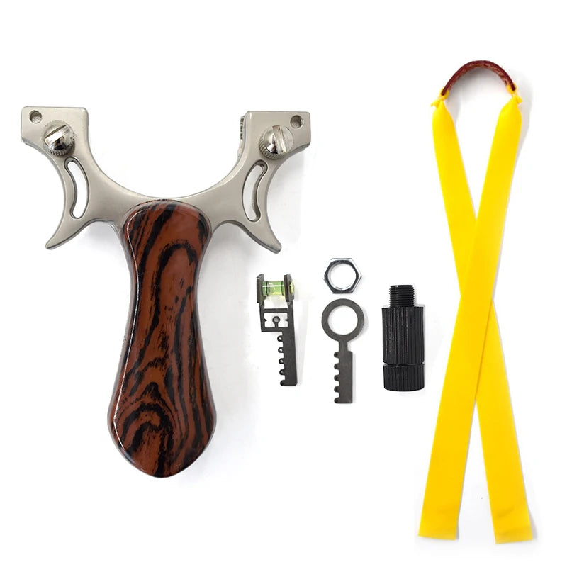 Professional Hunting Slingshot Powerful High Quality Alloy Catapult with Flat Rubber Band Outdoor Shooting Game Sling Shot Set