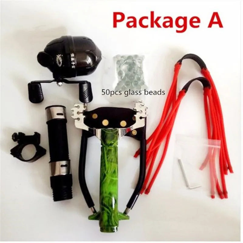 Aluminium Alloy Fishing Sling shot Slingshot Hunting Powerful Catapult Camouflage Stainless Steel Hunter