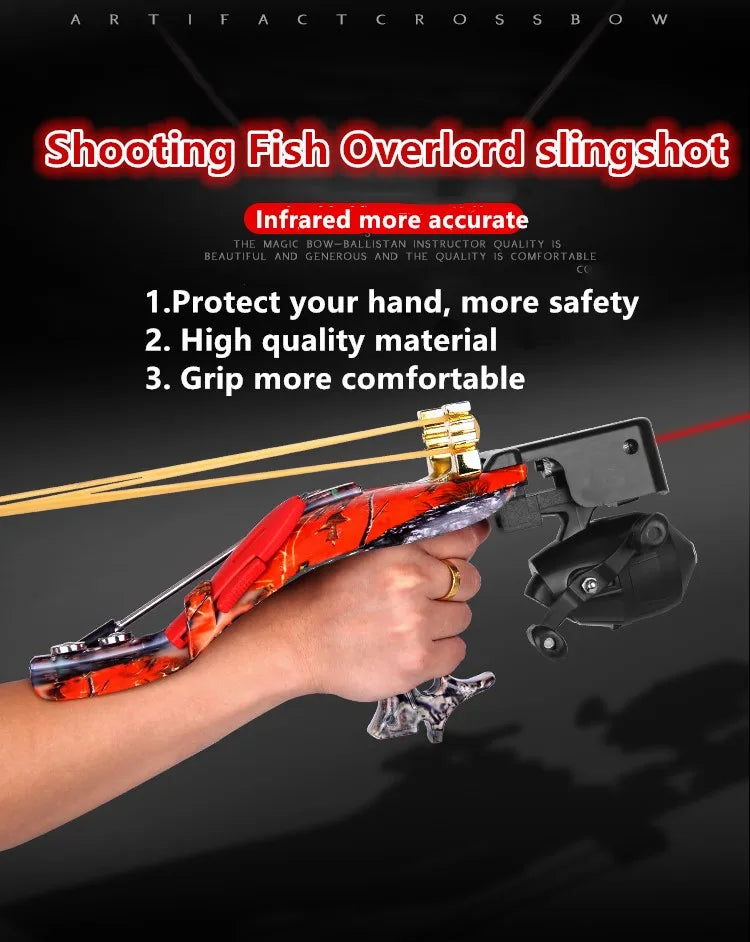 Hunting Slingshot Multi Function Hunting Crossbows Laser Rifle Toy With Darts Arrows Fishing Shooting Tool Professional Catapult