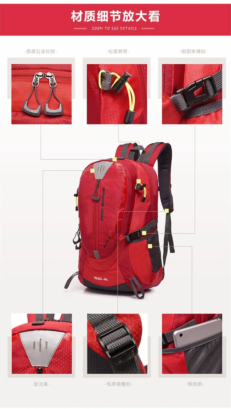 Quality Rucksack Camping Hiking Backpack Sports Bag 2021 Outdoor Travel Backpack Trekk Mountain Climb Equipment 40L Men Women