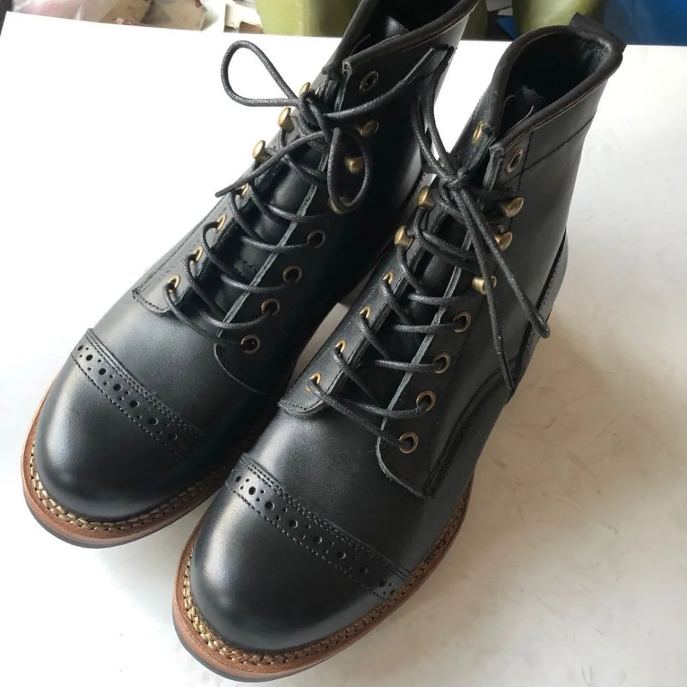 XW400 RockCanRoll Super Quality Size 35-52 Handmade Goodyear Welted Durable Italian Cowhide Boot Custom Made Available