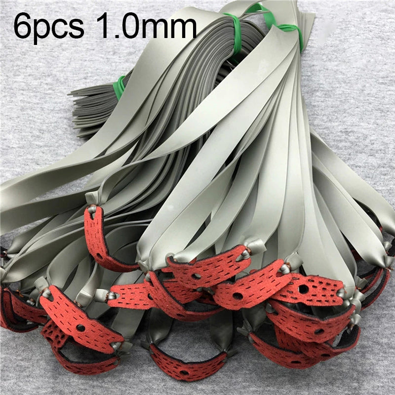 Outdoor Sports 6pcs 0.55-1.2 mm Rubber Band Powerful Hunting Accessories Flat Elastic Band For Slingshot Catapult Rubber Bands
