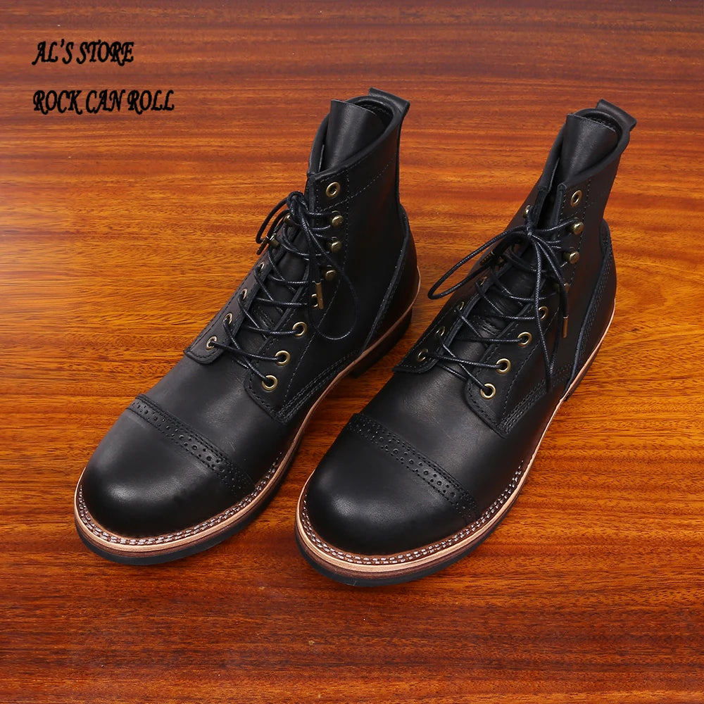 XW400 RockCanRoll Super Quality Size 35-52 Handmade Goodyear Welted Durable Italian Cowhide Boot Custom Made Available