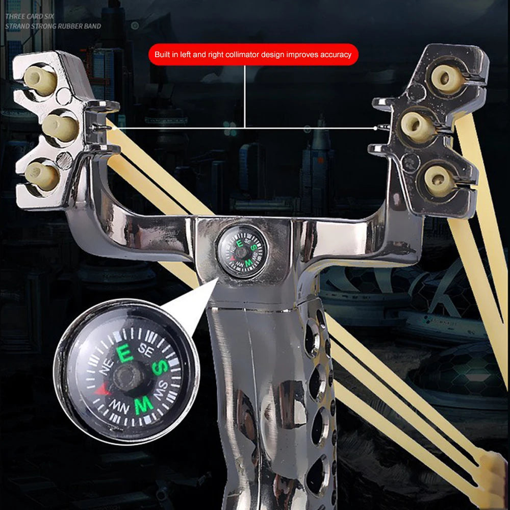 Powerful Hunting Slingshot With Rubber Band Tubing PU Leather Catapult Professional Tactical Plastic Pocket Sling Shot Ball