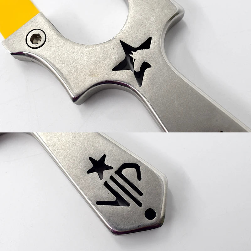 304 Stainless Steel Horse Head Slingshot Set with Rubber Band Line Cutting Integrated Straight Slingshot for Outdoor Shooting