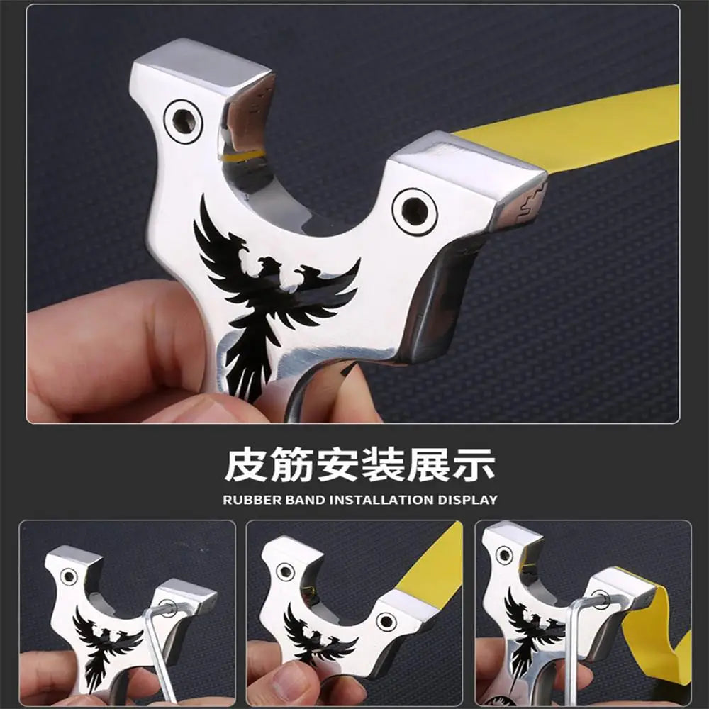Outdoor Professional Hunting Slingshot Shooting Game Catapult High Quality Stainless Steel Catapult Rubber Band Slingshot Set