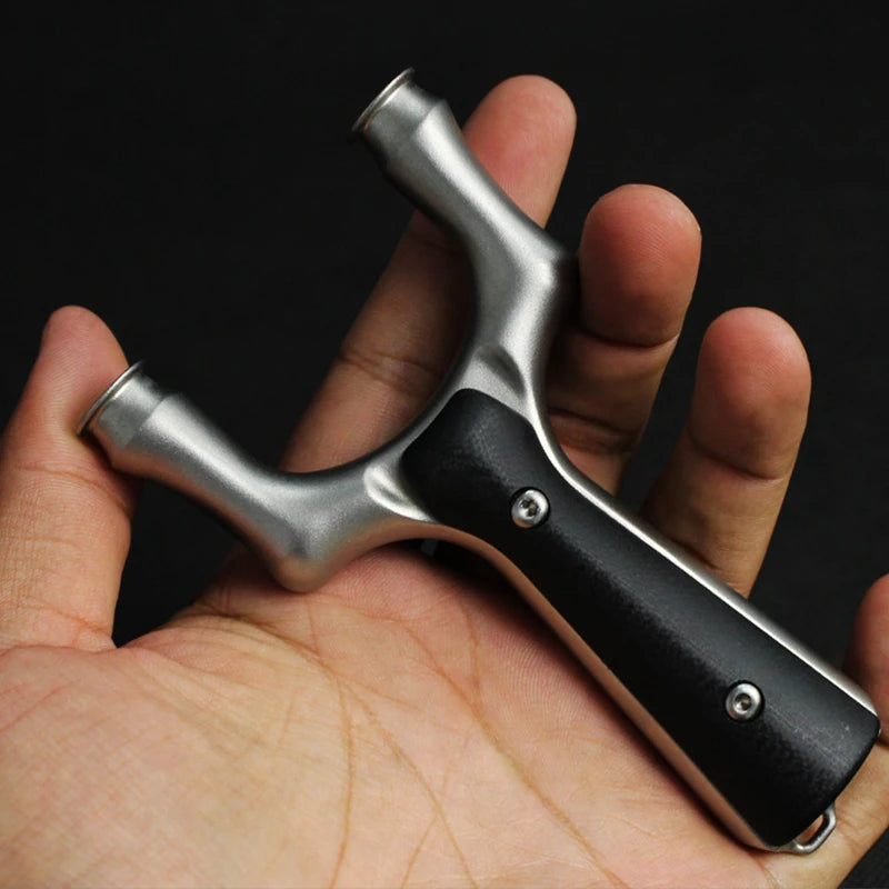 Big Power Stainless Steel Outdoor Slingshot High Precision Shooting Traditional Rubber Band Slingshots for Hunting Catapult