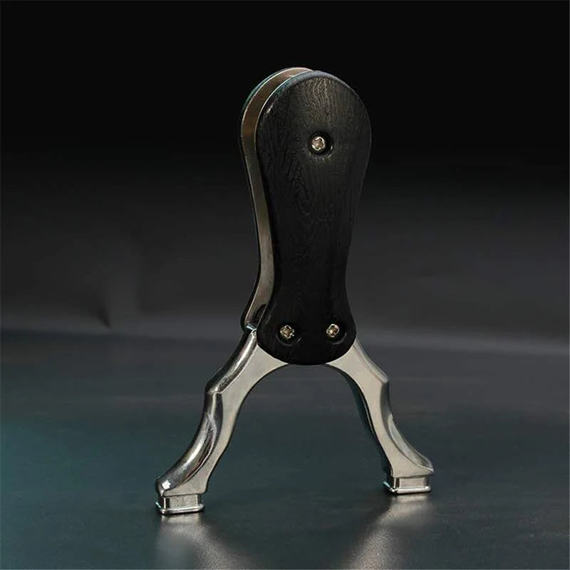 Folding Flat Rubber Band Slingshot Resin Patch + Alloy Catapult Head Portable Shrink Slingshot Precision Outdoor Shooting