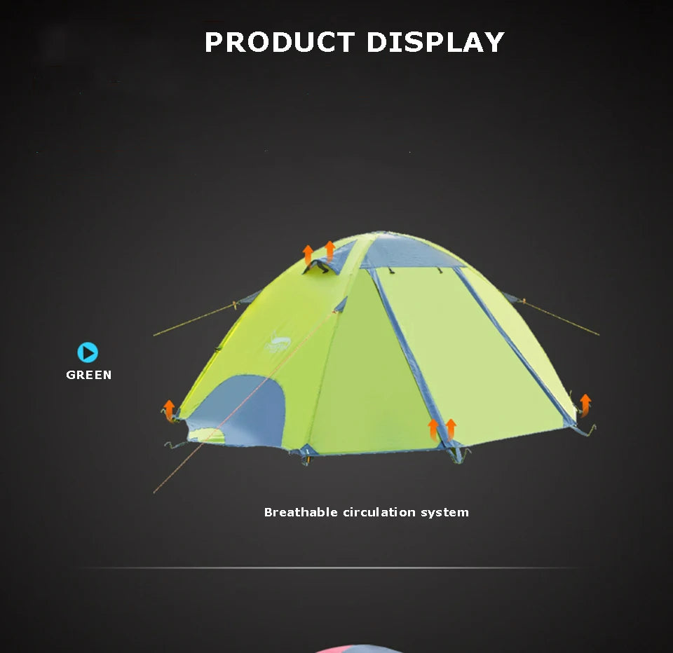 Desert&Fox 3 Season Lightweight Tent Outdoor Camping Hiking Tents with Carry Bag 2-3 Person Double Layer Backpack Compact Tent