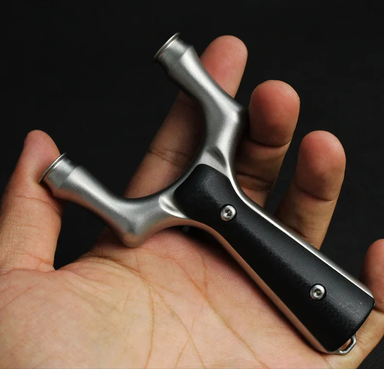 Big Power Stainless Steel Outdoor Slingshot High Precision Shooting Traditional Rubber Band Slingshots for Hunting Catapult