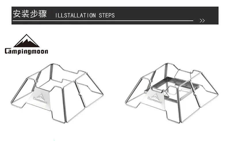 Stainless Steel Grill 4-7 People Thickened Campingmoon X-Two Outdoor Household Portable Folding Charcoal Grill