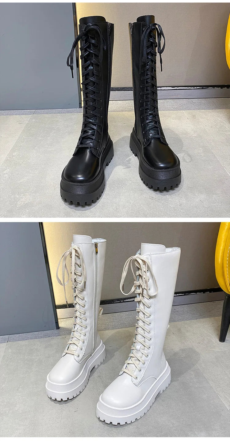 Sexy High Boots Knee-high Pu Boots High Heels For Women Fashion Shoes 2020 Spring Autumn Booties Female Plus Size2021