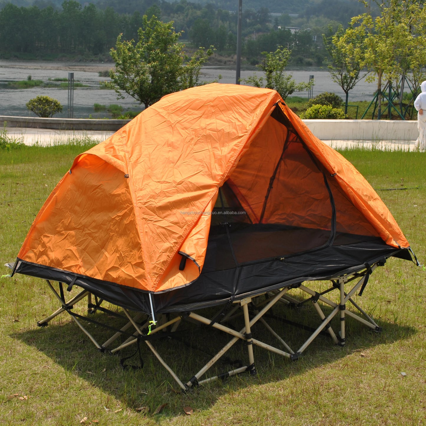 Ultralight 2 Person Cot Tent for Camping Ground Bed Tent with Footprint Bed Not Included the Bed